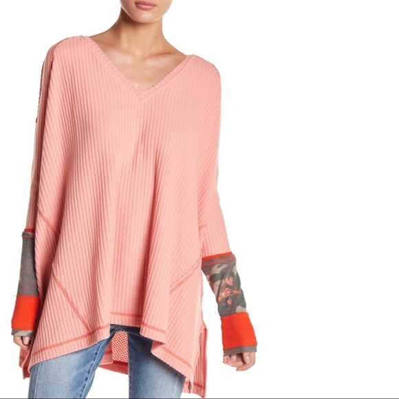 Free People Tops - FREE PEOPLE Leopard accents thermal Top NWT